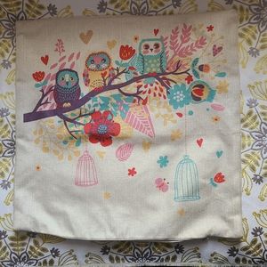 CUTE OWLS In A Tree Throw Pillow Cover